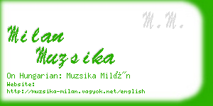 milan muzsika business card